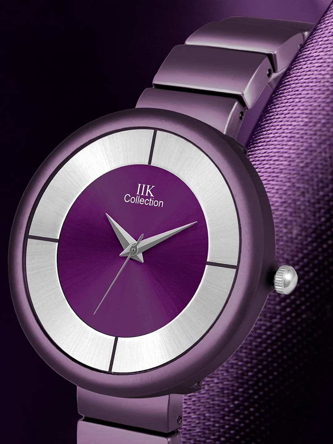 IIK COLLECTION Girls Purple Round Dial Bracelet Style Chain Analogue Display Watch