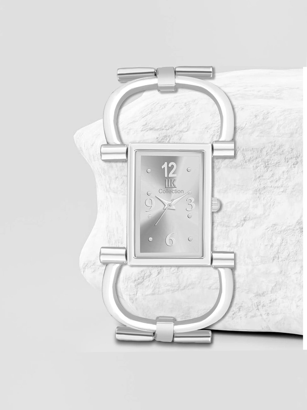 IIK COLLECTION Girls Silver Rectangle Dial Bracelet Style Analogue Watch