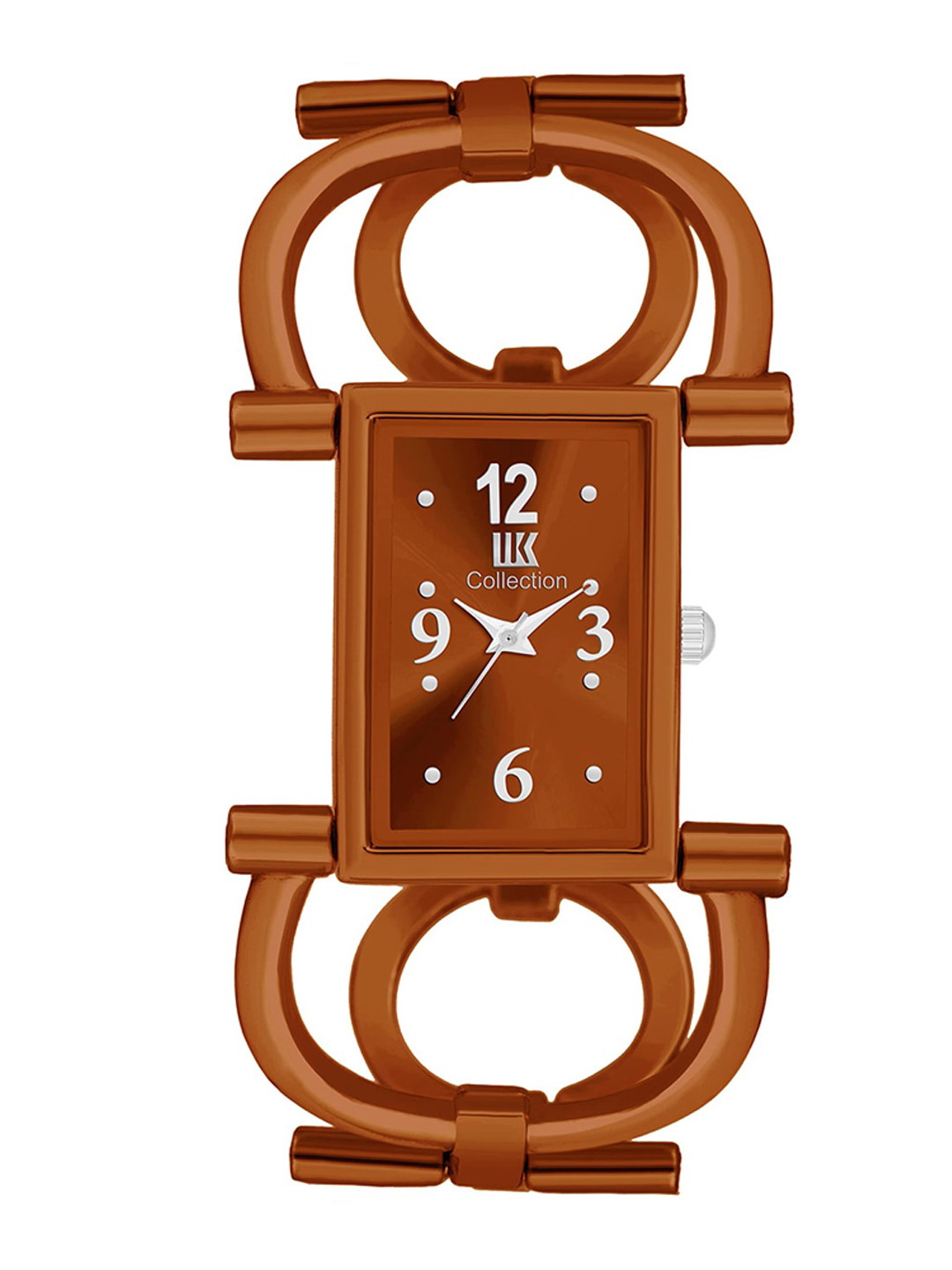 IIK COLLECTION Girls Brown Rectangle Dial Bracelet Style Chain Analogue Display Watch