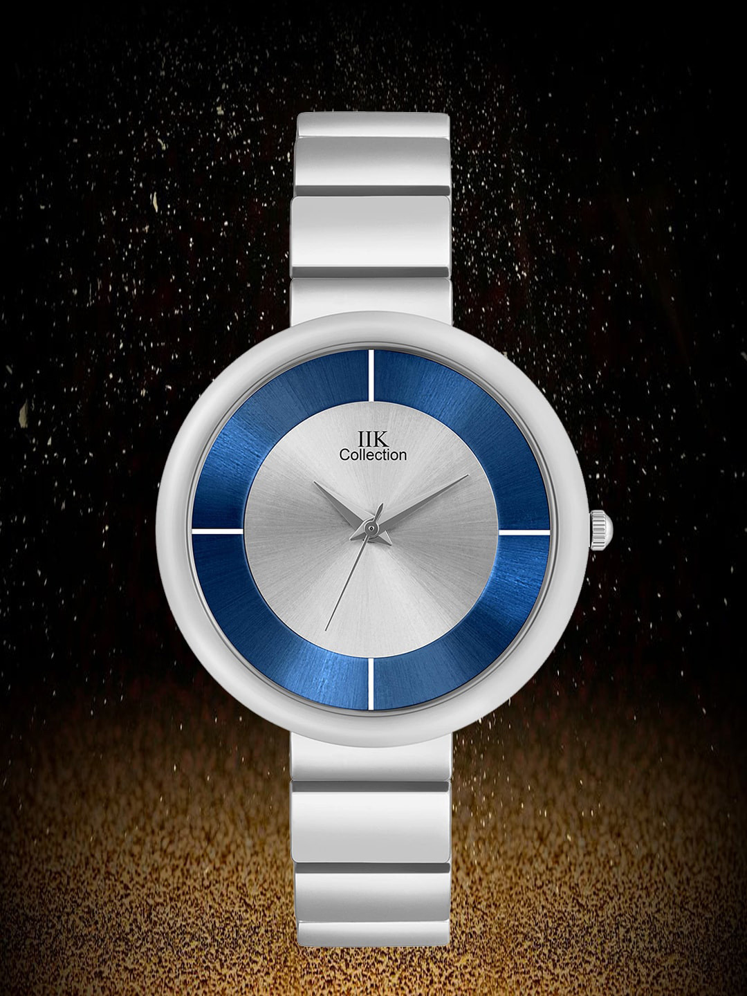 IIK COLLECTION Girls Silver Round Dial Bracelet Style Chain Analogue Display Watch