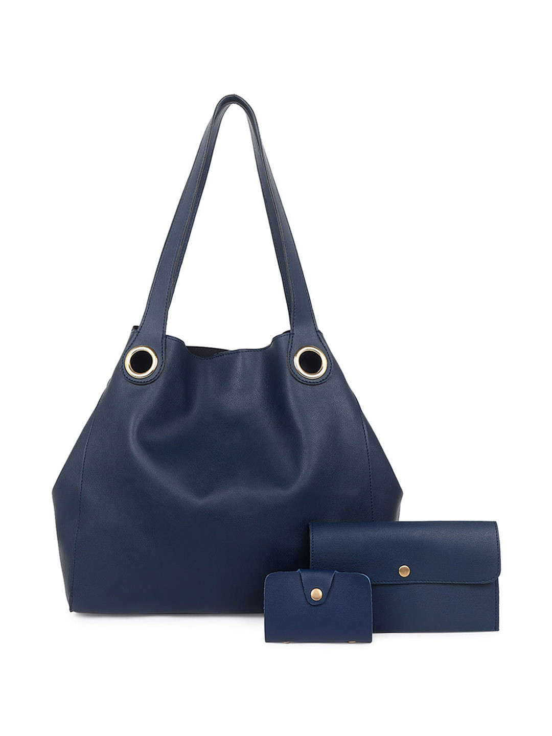 Black Spade Set Of 3 Tote Bag With Wallet Pouch & Card Holder