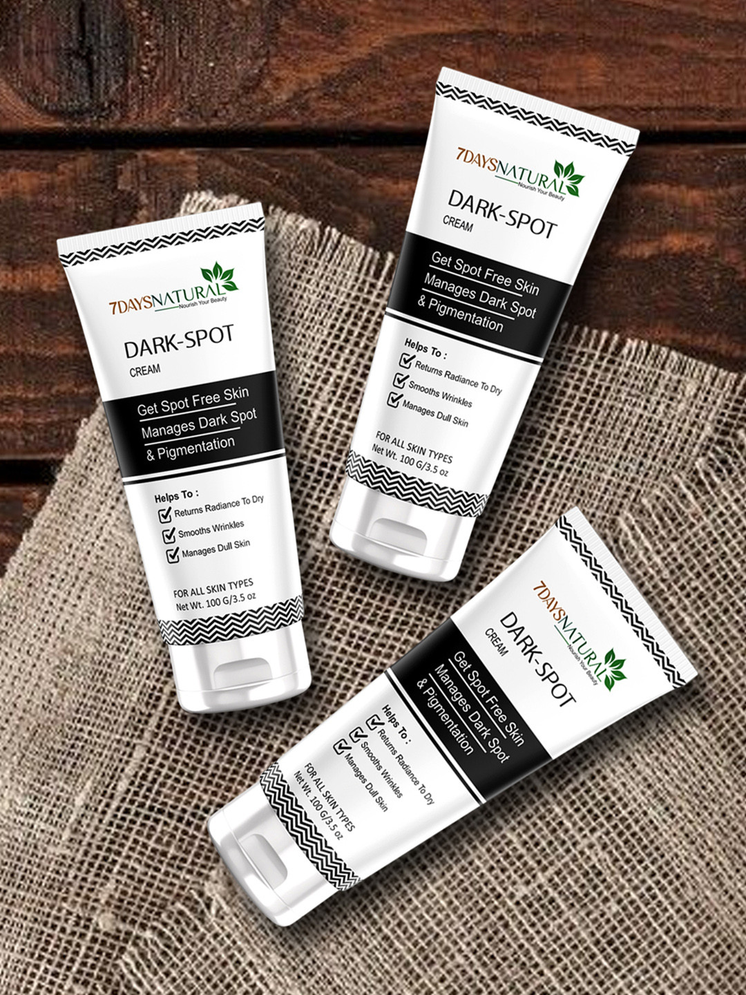 7DAYSNATURAL Set of 3 Natural Dark Spot Correction Cream with Aloevera & Sunflower - 100 g each