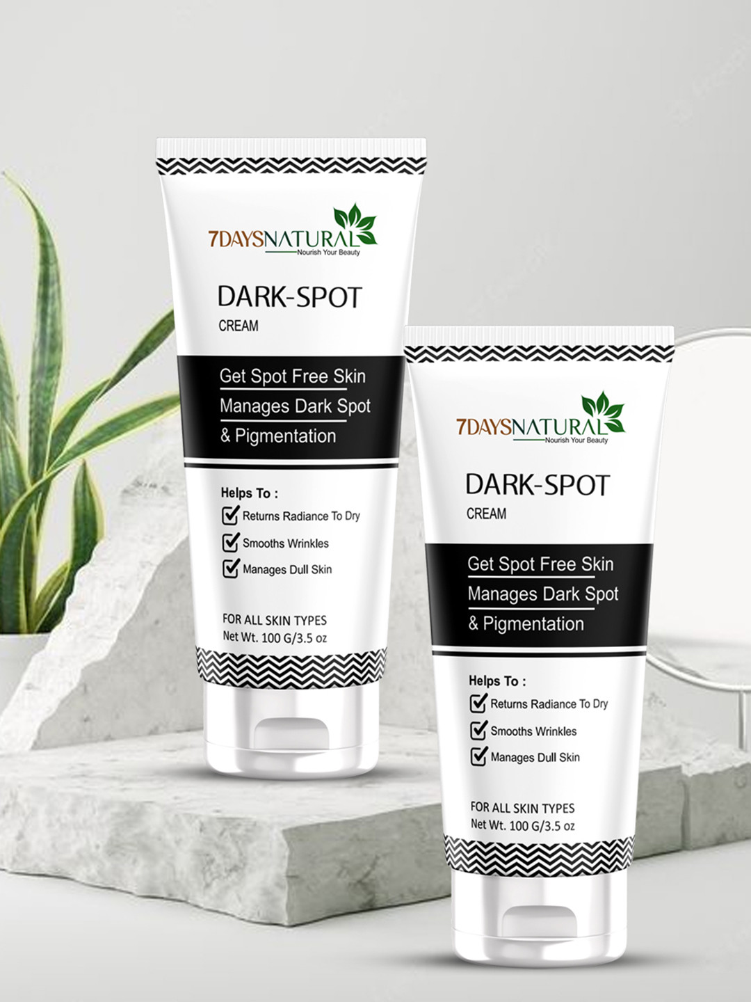 7DAYSNATURAL Set of 2 Natural Dark Spot Correction Cream with Aloevera & Sunflower - 100 g each