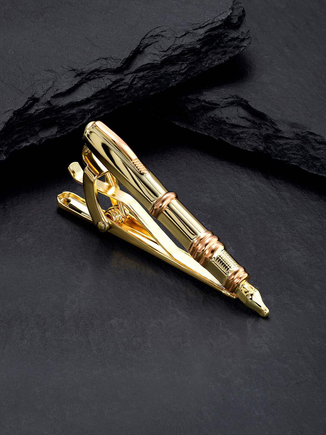 Peora Men Gold-Plated Pen-Shaped Classic Brooch