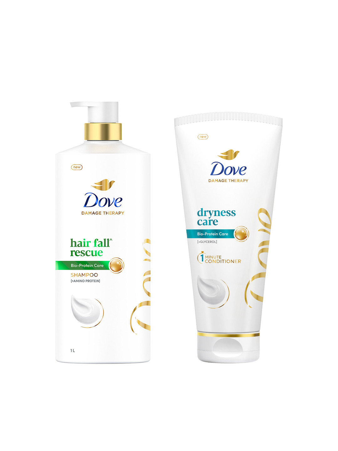 Dove Set of Hair Fall Rescue Shampoo 1 L & Dryness Care Hair Conditioner 175 ml