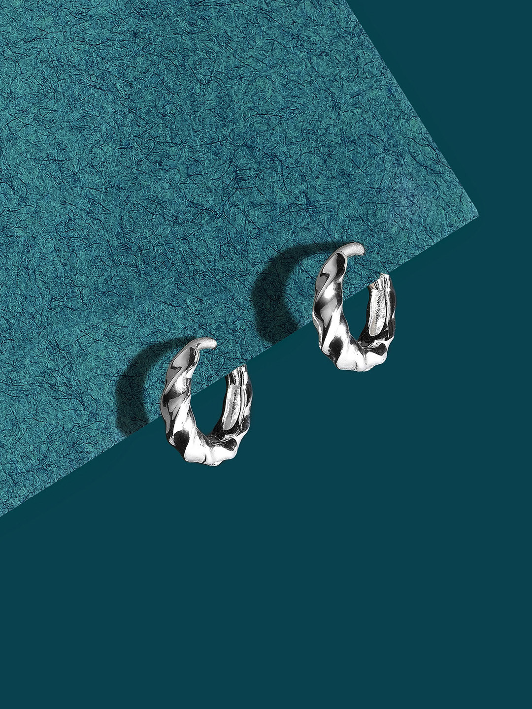 Accessorize London Women Sterling Silver Plated Simple Twist Hoop Earrings