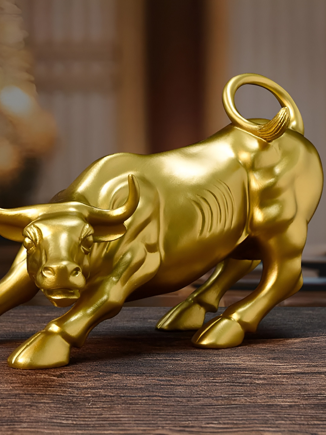 SYGA Gold Polyresin Natural Living Room Small Showpiece - 7.5 Inches