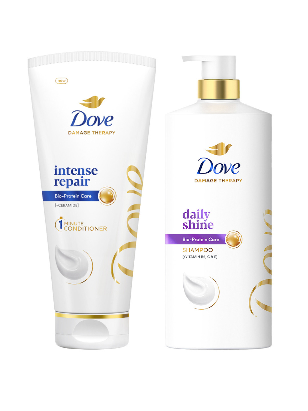 Dove Intense Repair Hair Conditioner 175ml & Daily Shine Nourishing Shampoo 1L