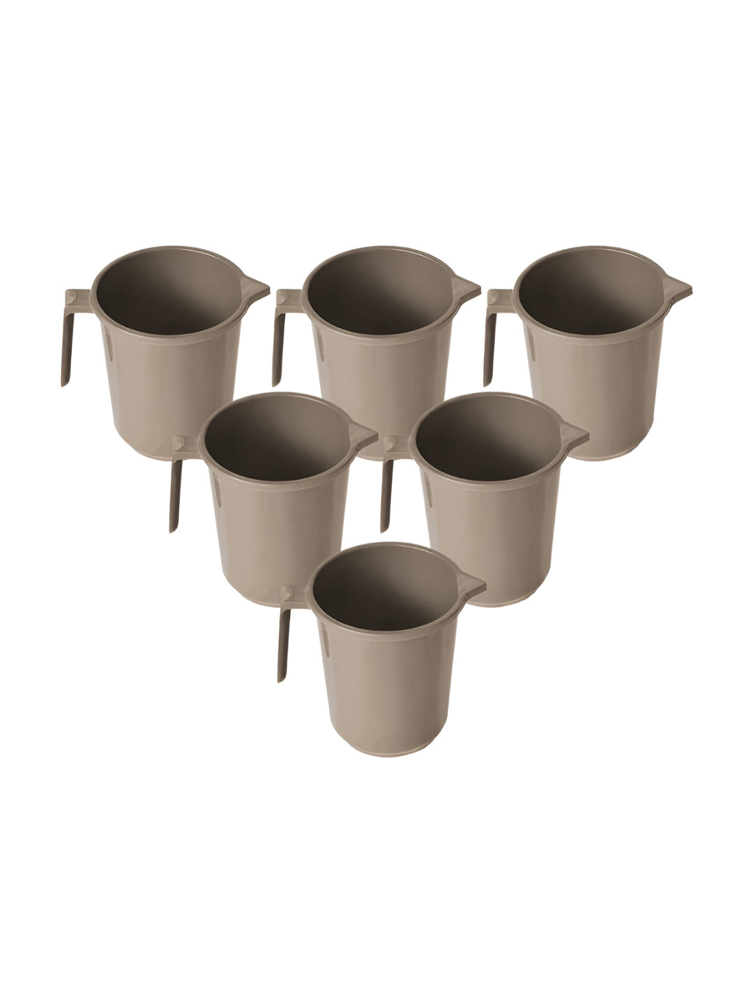 Kuber Industries Brown 6 Pieces Bathroom Mugs-1.5 L Each