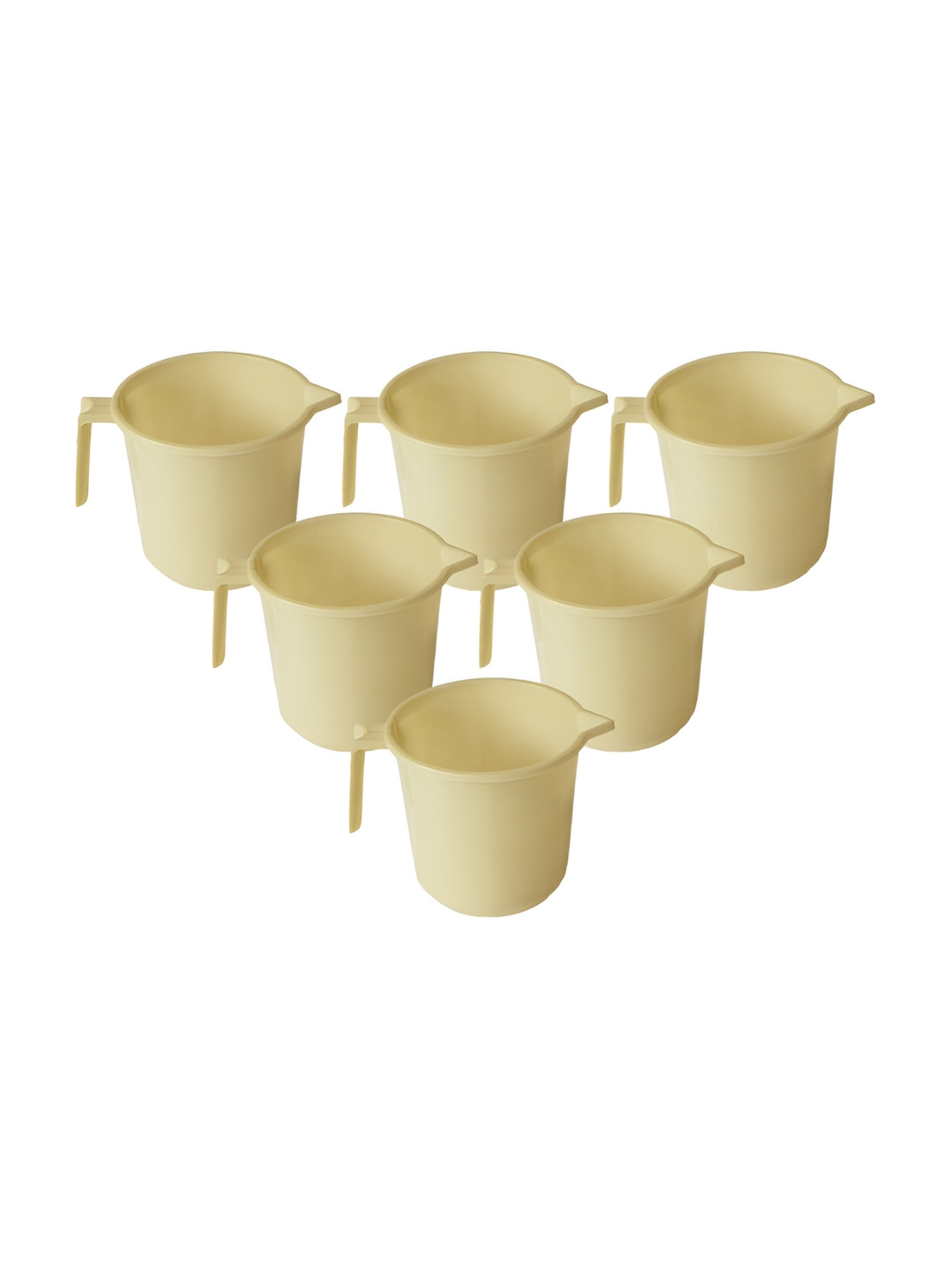 Kuber Industries Cream-Coloured 6 Pieces Bathroom Mugs-1.5 L Each
