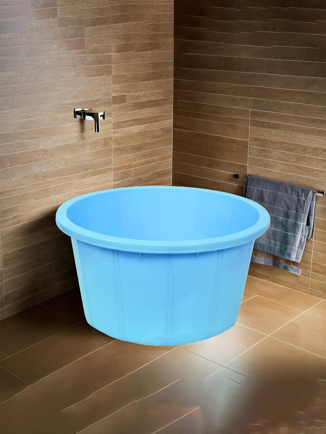 Kuber Industries Blue Unbreakable Bath Tub 40 L