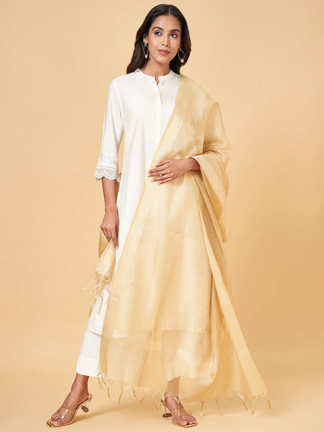 RANGMANCH BY PANTALOONS Geometric Woven Design Dupatta