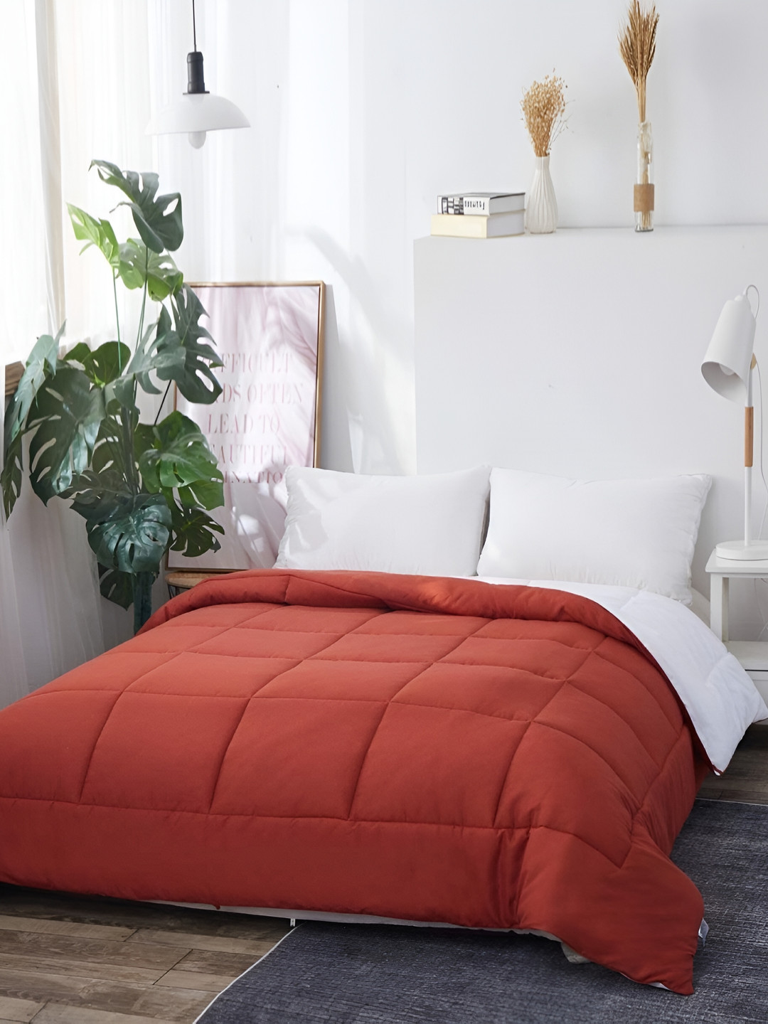 RF RELAXFEEL Red & White Heavy Winter 233 GSM Double Bed Comforter