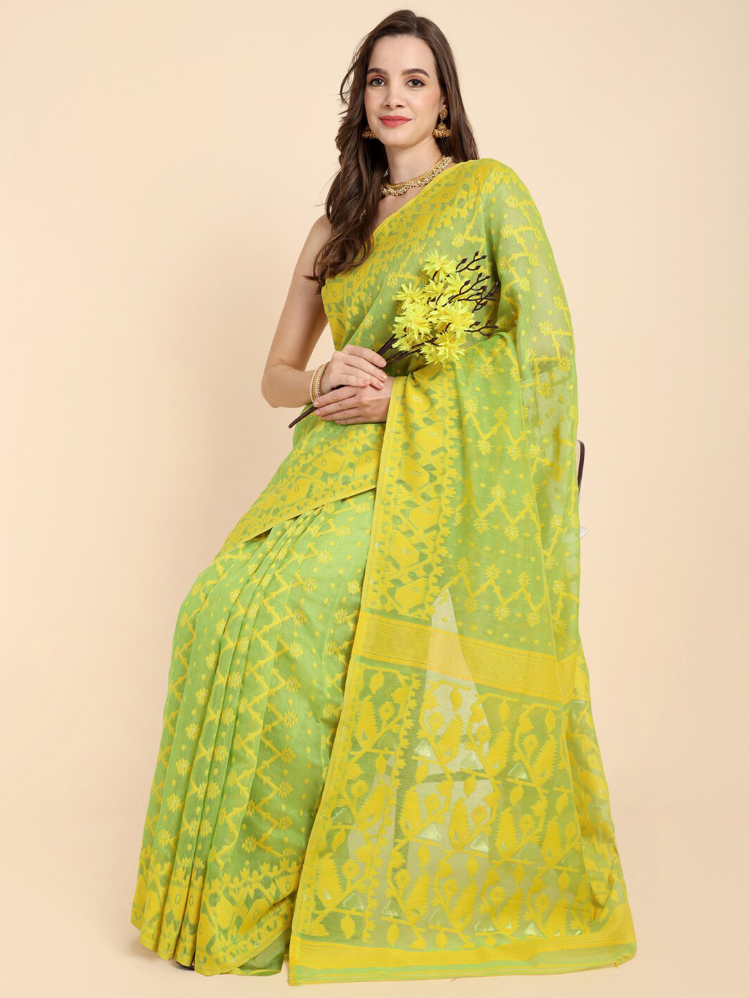 Bong ButiQ Woven Design Jamdani Saree