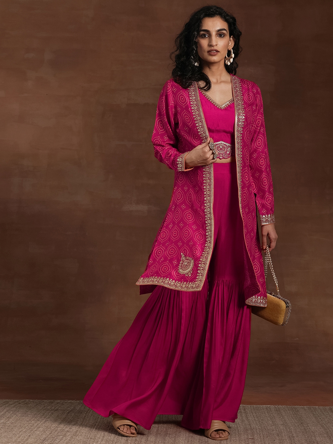 Libas Embroidered Top, Shrug & Palazzos Co Ords - Co Ords for Women 28652994 | Myntra