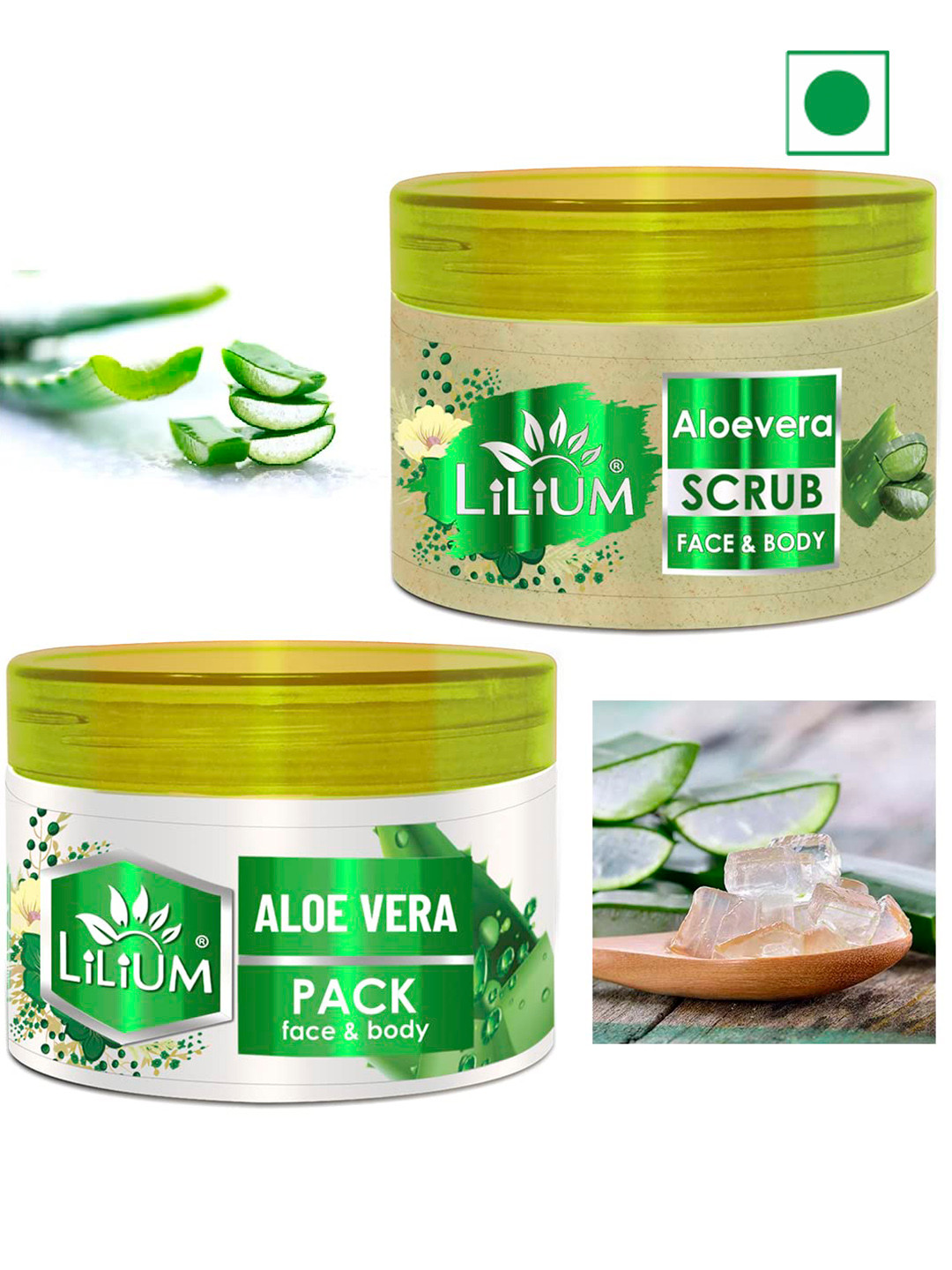 Lilium Set Of 2 Instant Radiance & Remove Blackheads Aloe Vera Scrub -250ml Each
