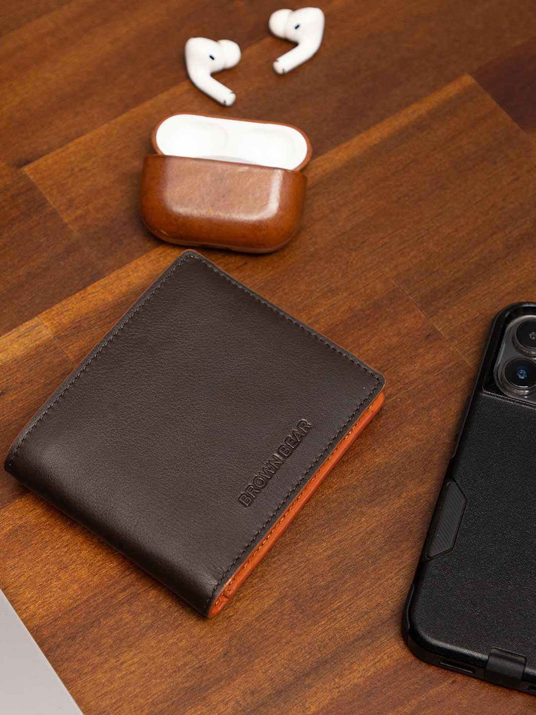 BROWN BEAR Leather Two Fold Wallet