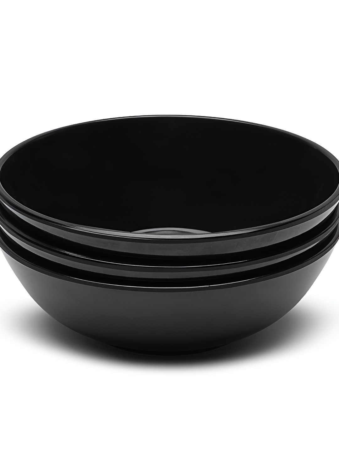 Bataniya Black 3 Pieces Floral Printed Melamine Dishwasher Safe Glossy Bowls