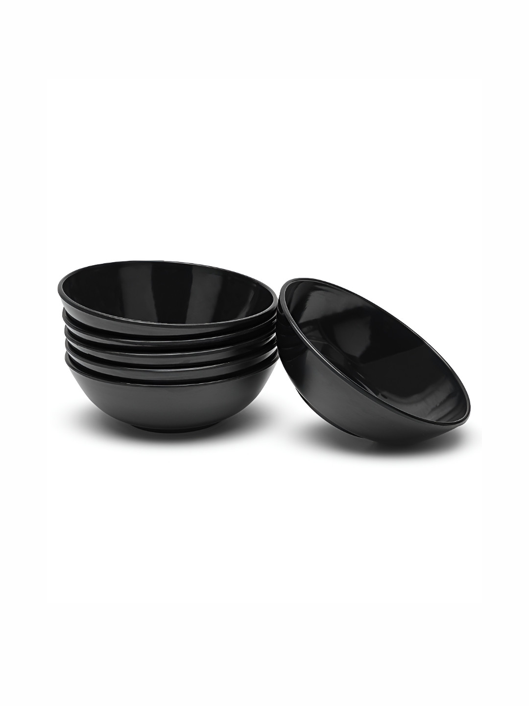 Bataniya Black 6 Pieces Melamine Glossy Bowls