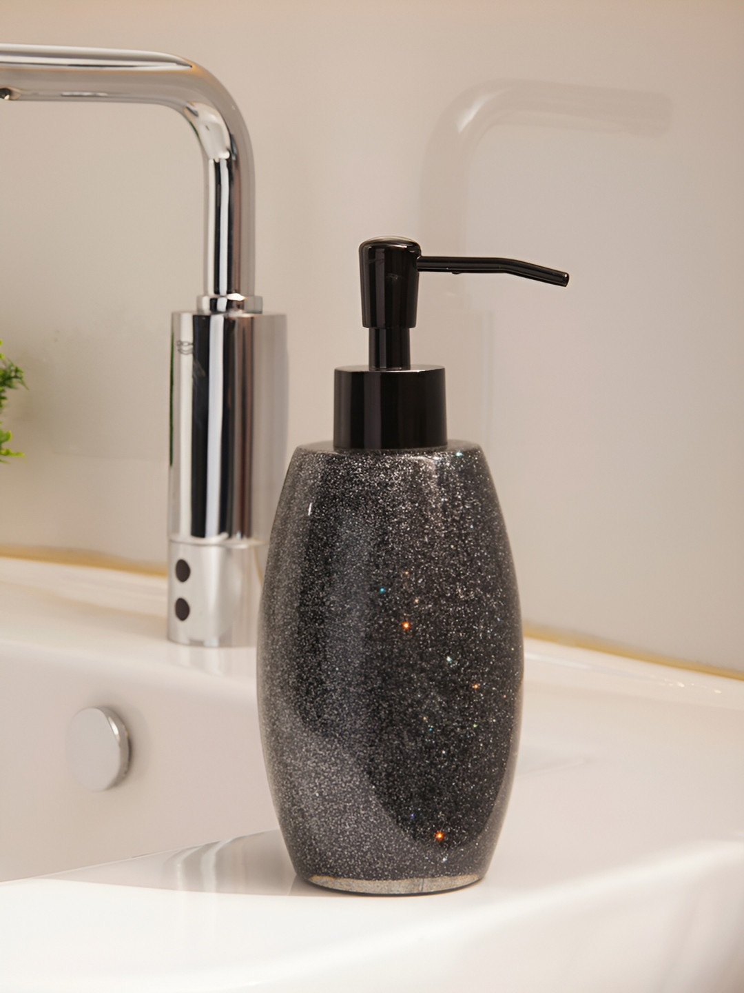 OBSESSIONS Charcoal Textured Polyresin Soap Dispenser