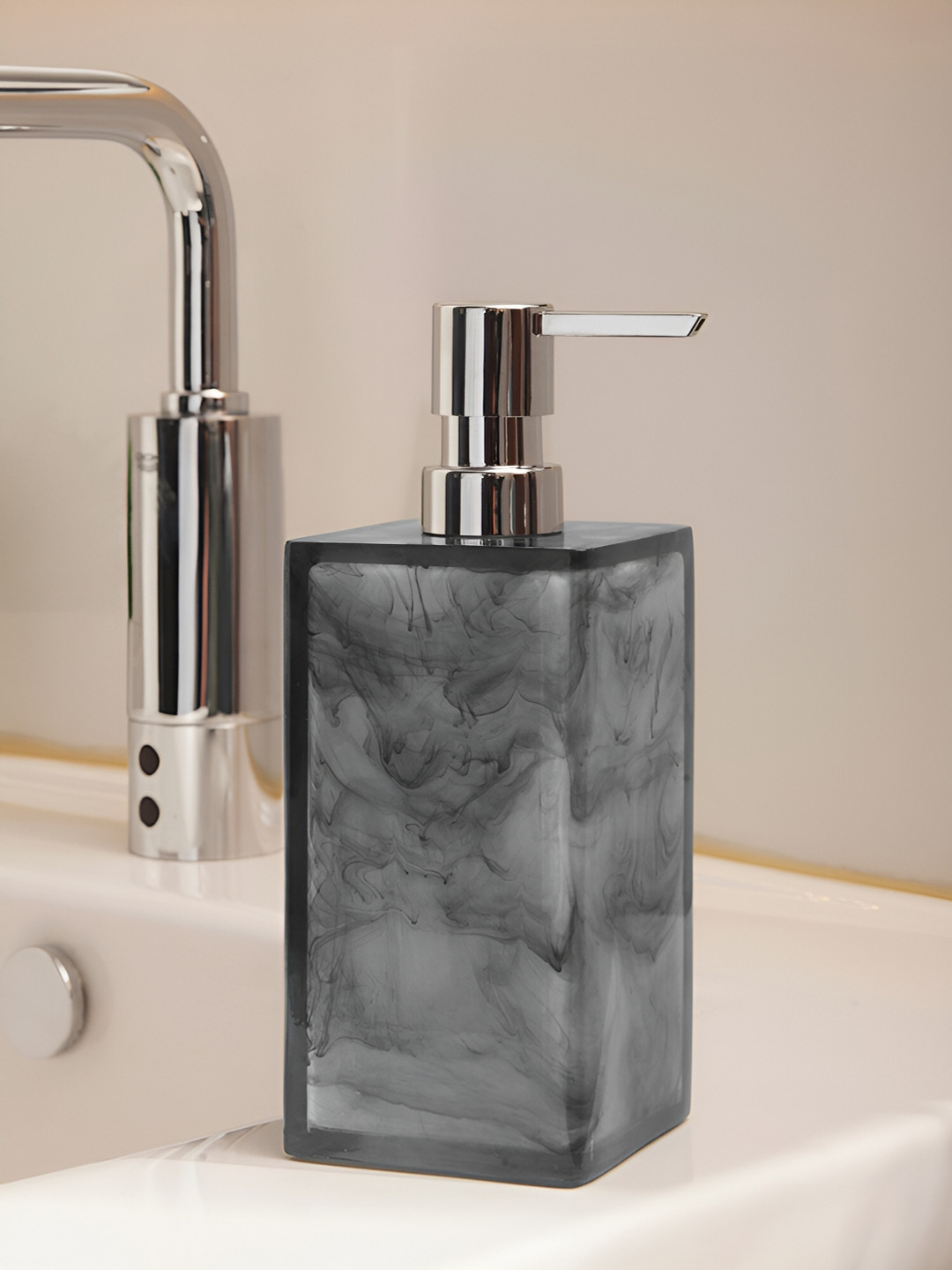 OBSESSIONS Blue & Grey Abstract Polyresin Soap Dispenser