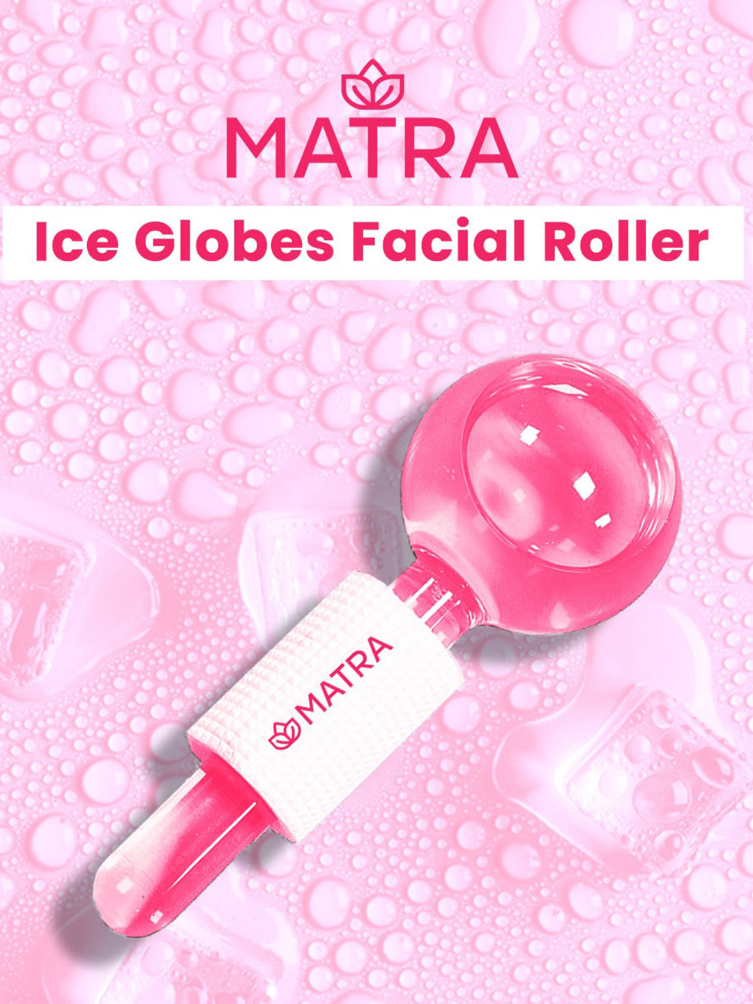 MATRA Facial Ice Globes Cooling Crystal Roller Massager - Pink