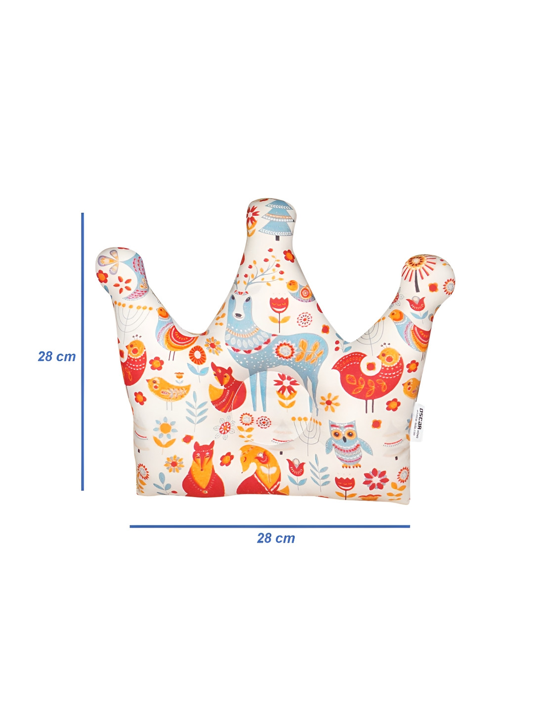 OSCAR HOME White Cartoon Characters Cotton Ultra Soft Fibre Baby Pillow-28 x 28 cm