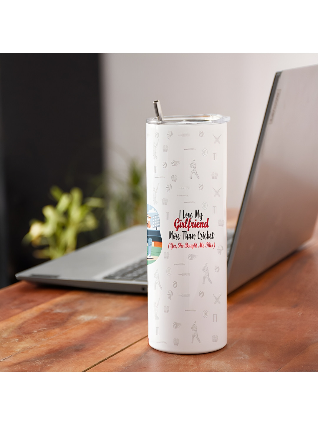 Indigifts Tumbler With Lid & Straw 590 Ml