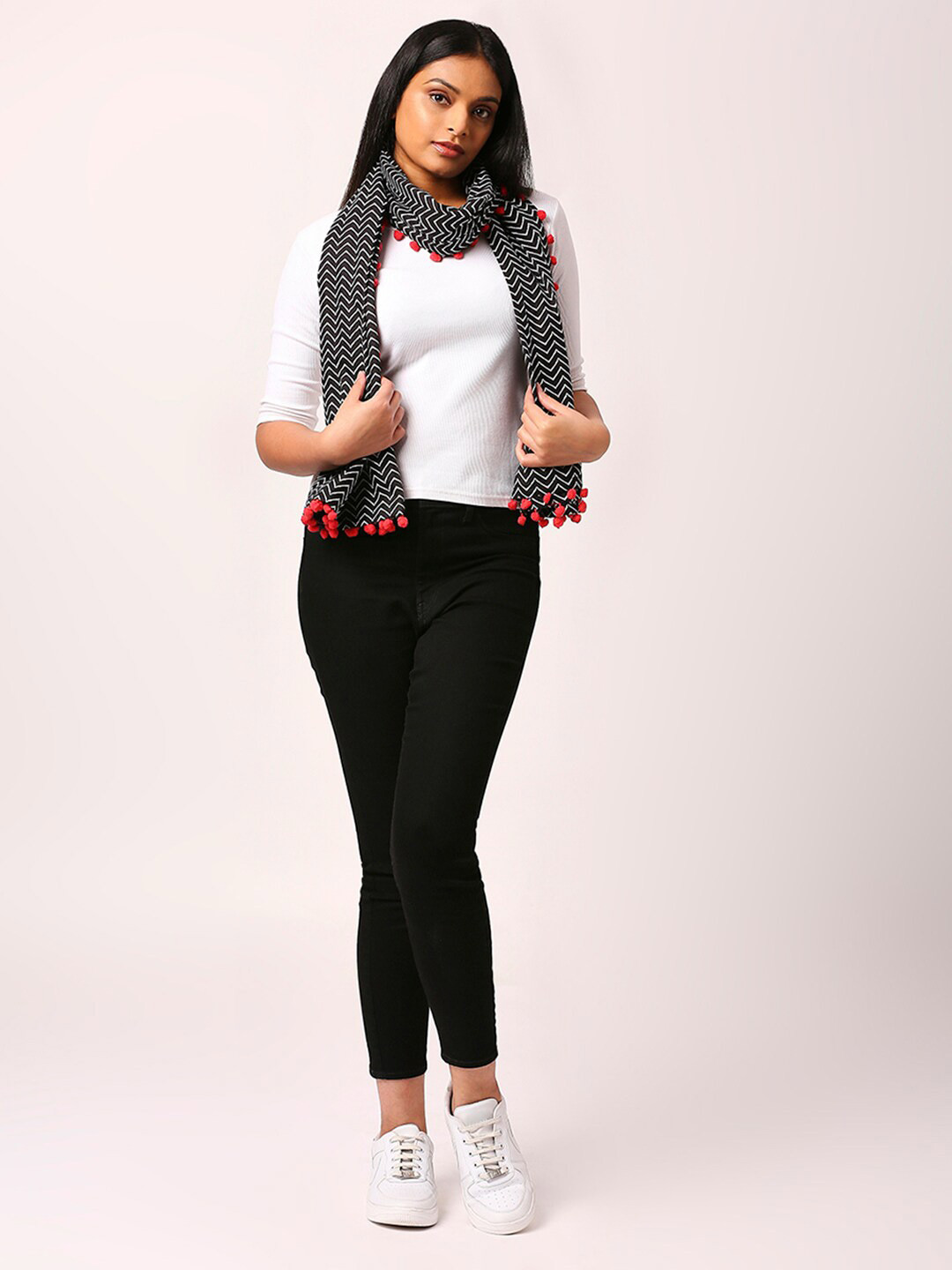 Mom For Sure by Ketki Dalal Women Striped Pure Cotton Scarf