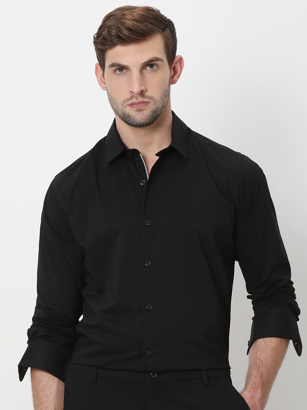 Mufti Spread Collar Slim Fit Formal Shirt