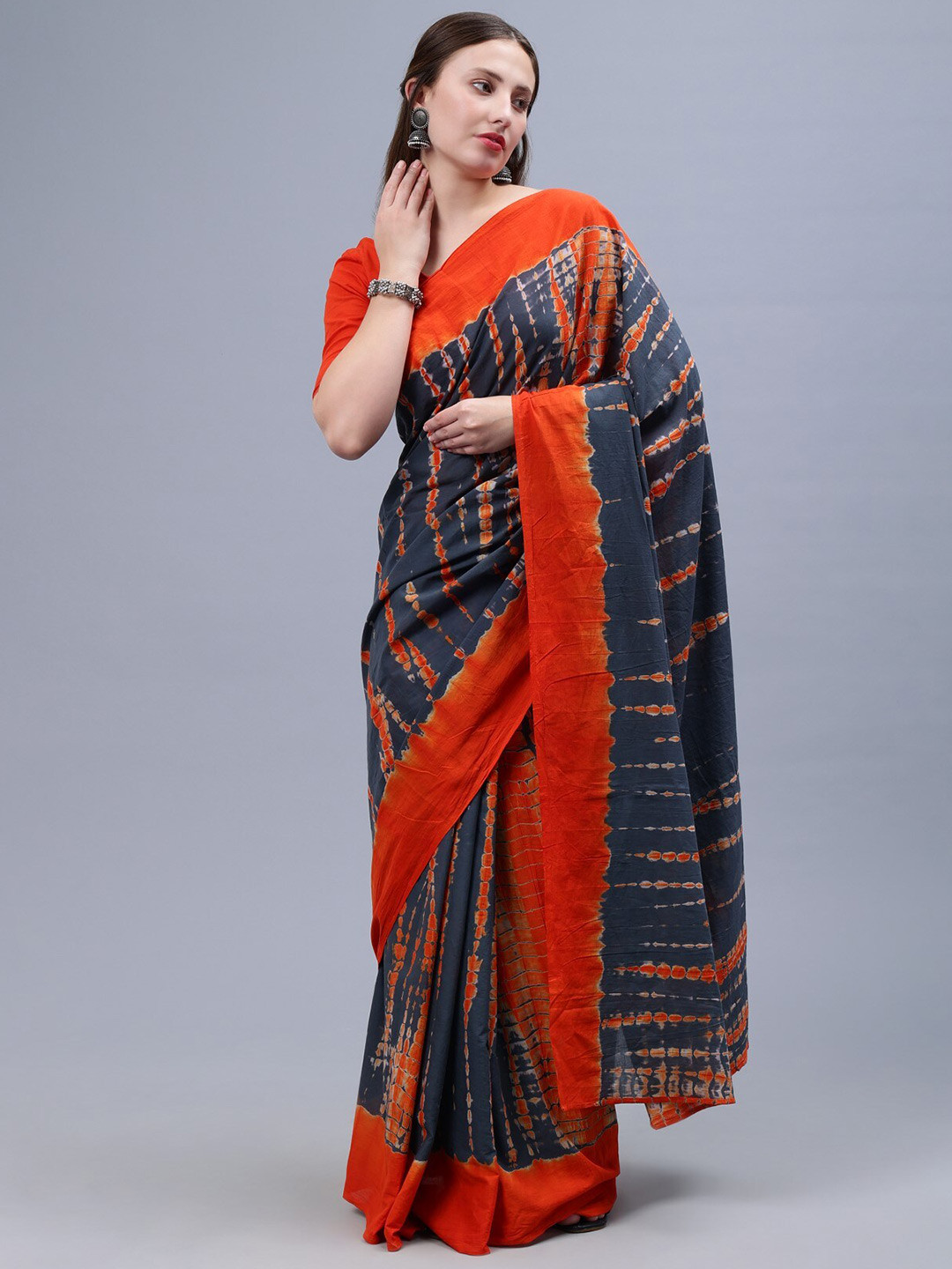 THE VASILIKI Tie & Dye Printed Mulmul Cotton Saree