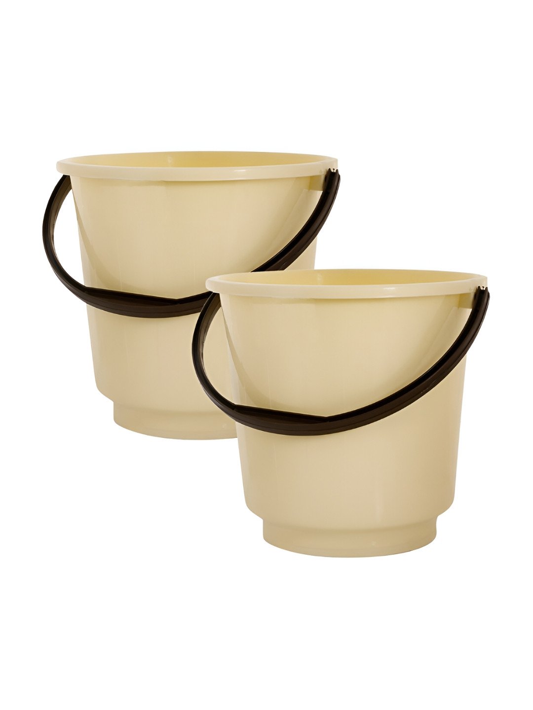 Kuber Industries Yellow 2 Pieces Unbreakable Bucket with Handle