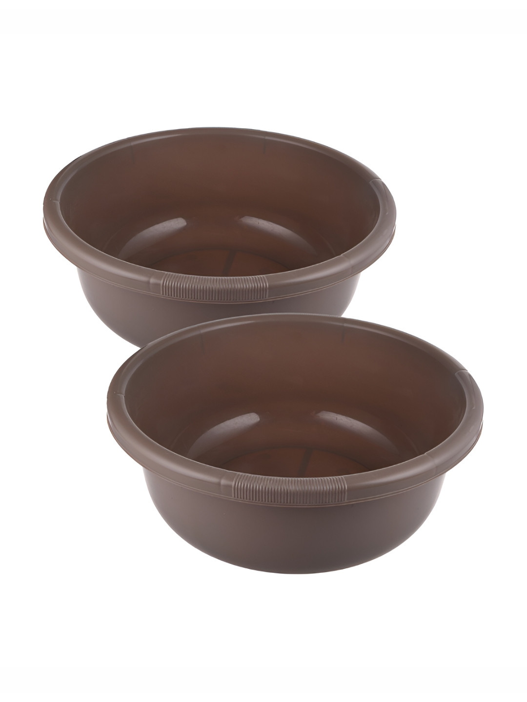 Kuber Industries 2-Pcs Brown Round Bath Tub