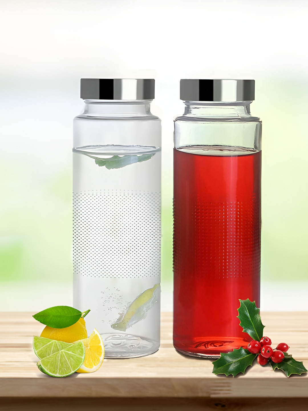 Tyche Enterprises 500 Pgl Transparent Glass Dishwasher Safe 2 Piece Screw Top Canister-500ml