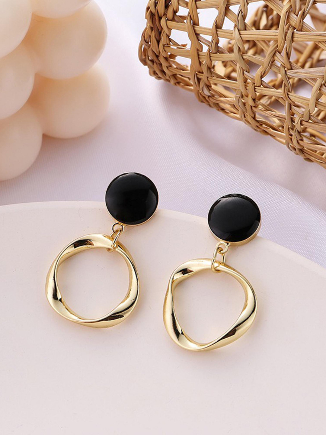 MYKI Gold-Plated Geometric Drop Earrings