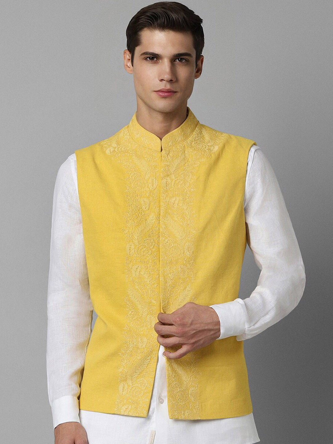 Louis Philippe Embroidered Slim-Fit Nehru Jacket & Shirt