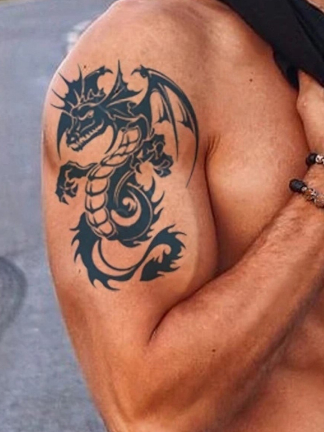 LICK Realistic Semi Temporary  Dragon Matte Blue Finish Body Tattoos