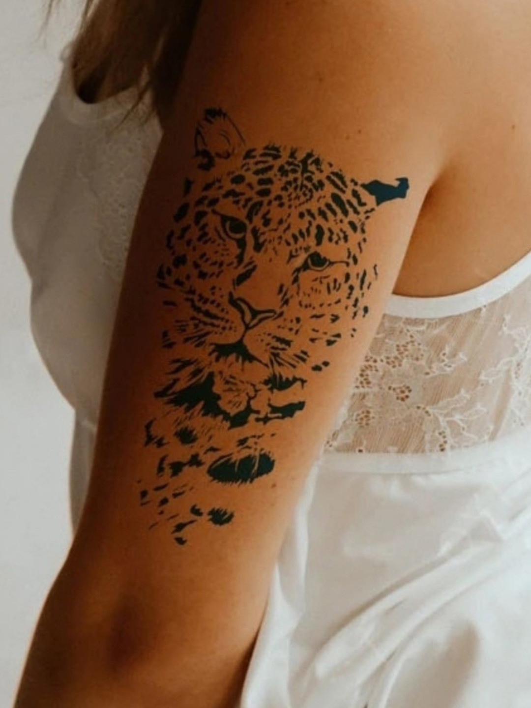 LICK Realistic Semi Temporary  Tiger Matte Blue Finish Body Tattoos