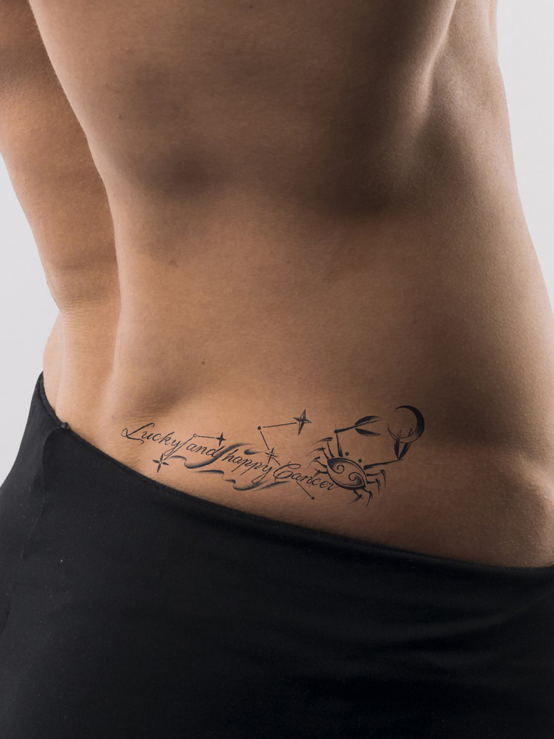 LICK Realistic Semi Temporary  Cancer Design Matte Blue Finish Body Tattoos