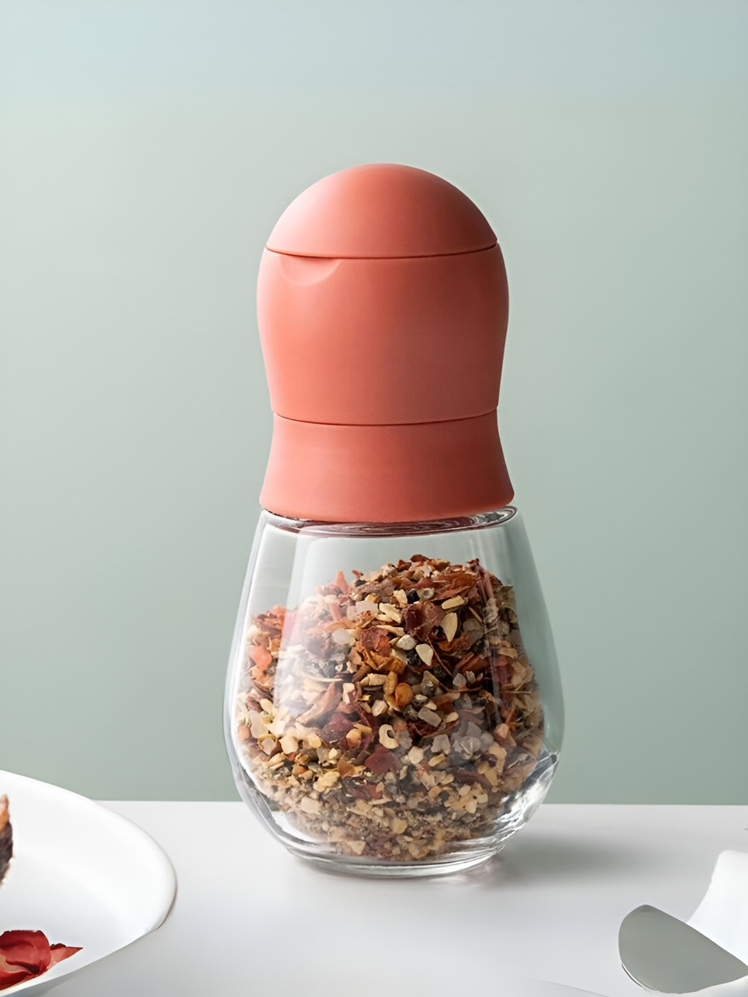 UniKart Red & Transparent Glass Dishwasher Safe Salt and Pepper Shakers