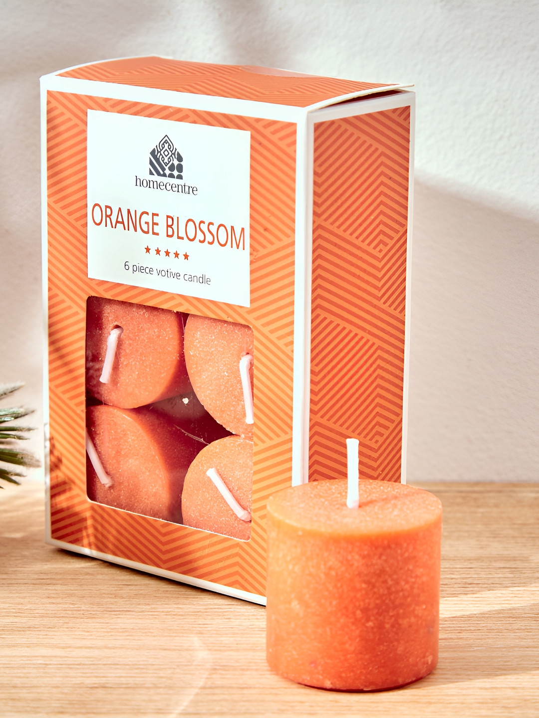 Home Centre Colour Refresh 6Pcs Mandarin Collar Solid Round Regular Tea Light Candles