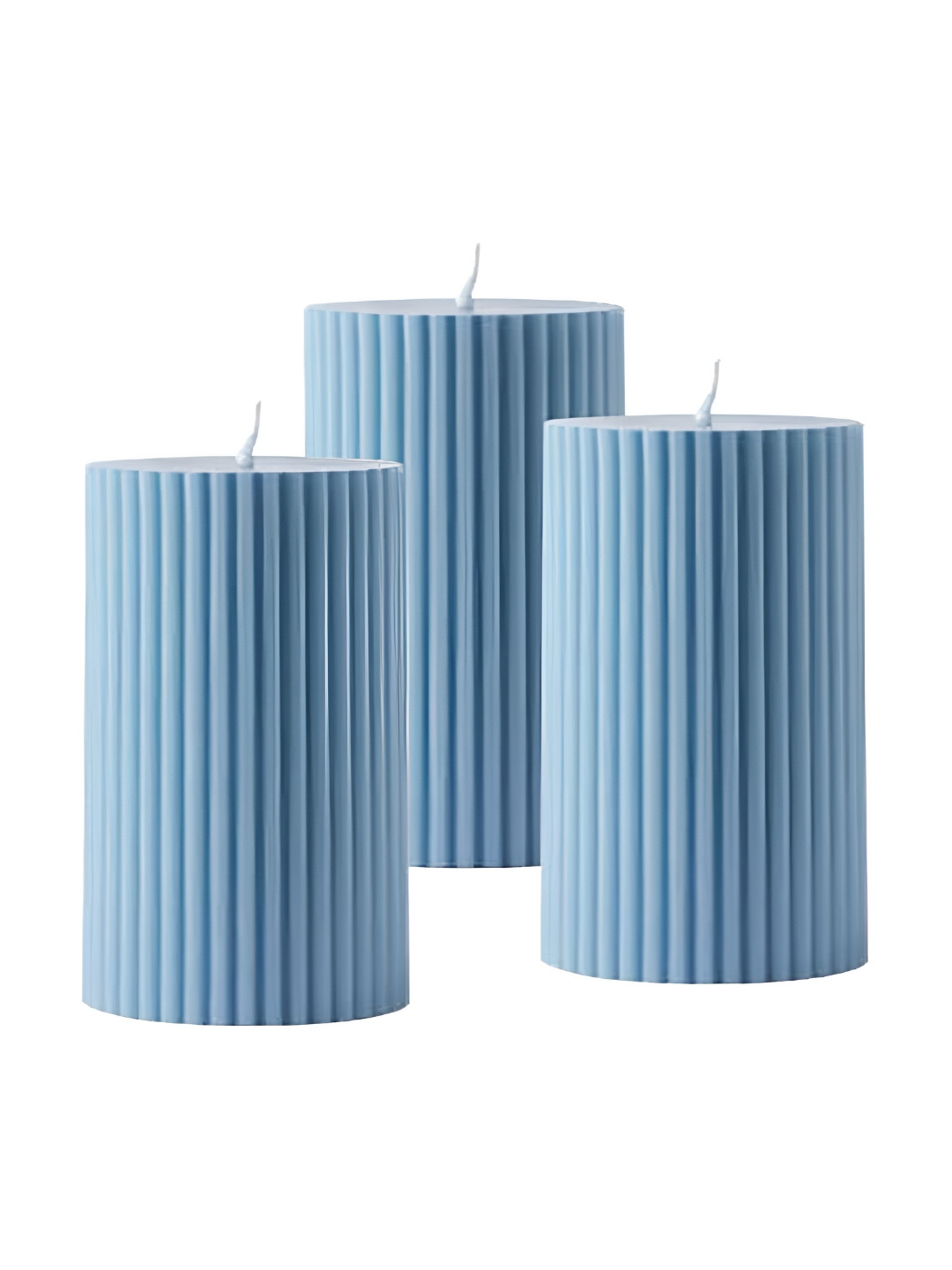 atorakushon Soy Wax 3Pcs Scented 1 Wick Cool Water Solid Geometric Regular Pillar Candles