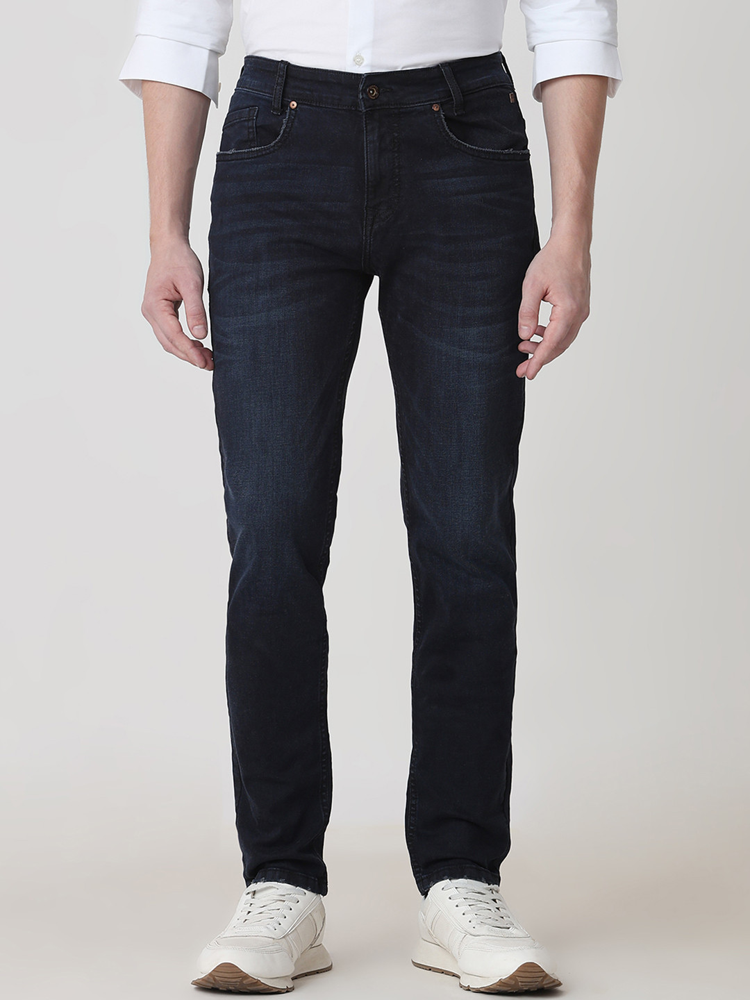 Mufti Men Narrow Straight Fit Clean Look Stretchable Jeans