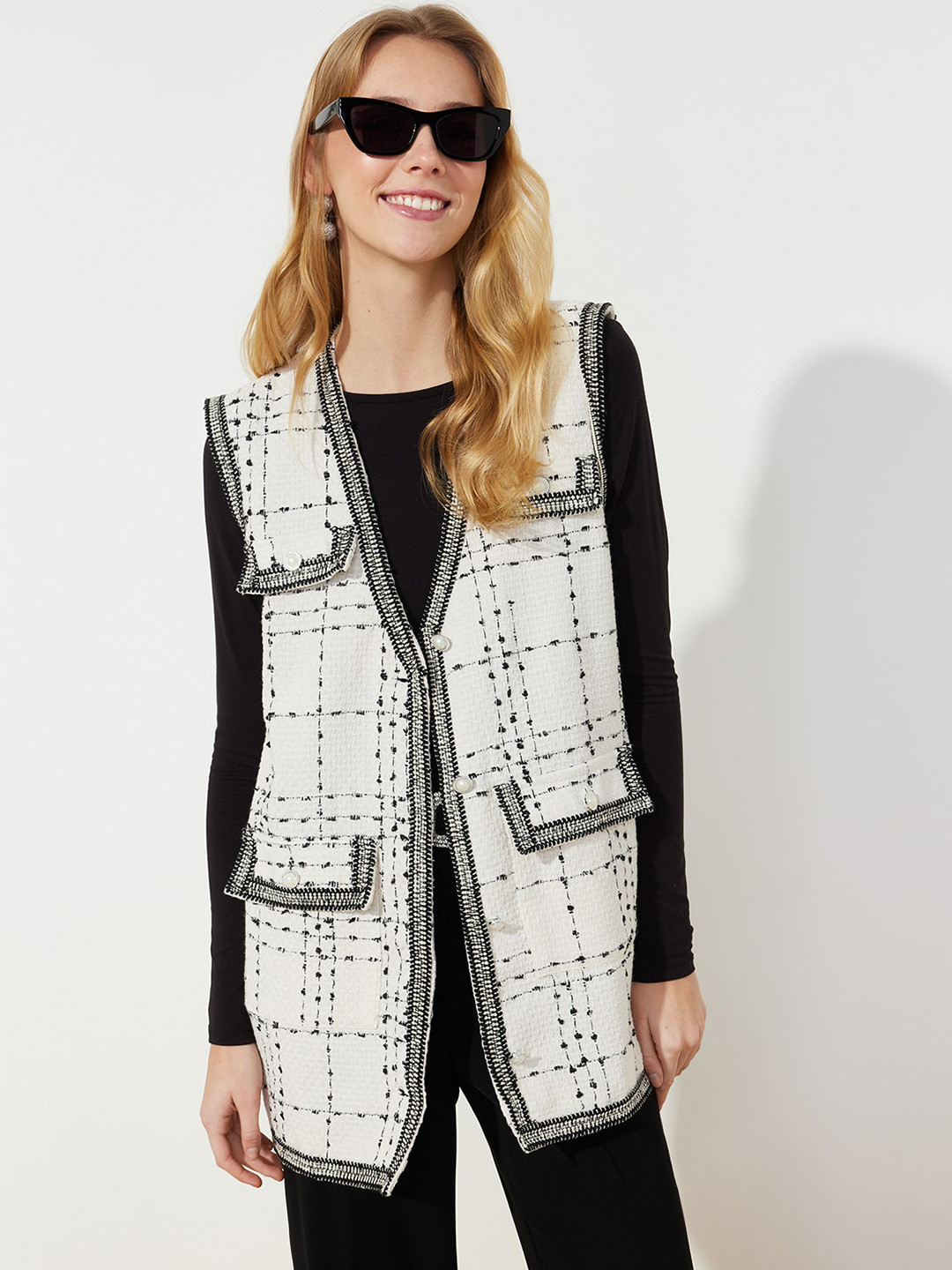 Trendyol Self-Designed Long Sleeves Longline Open Front Jacket