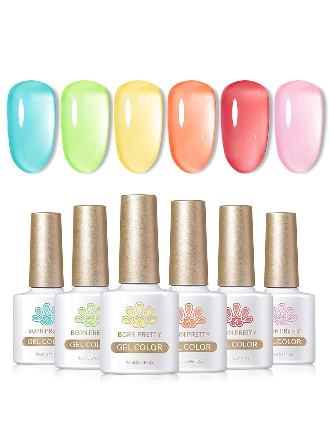 BORN PRETTY All Shine On Me Set Of 6 Nail Gel Polish - 10ml Each - SG01-06