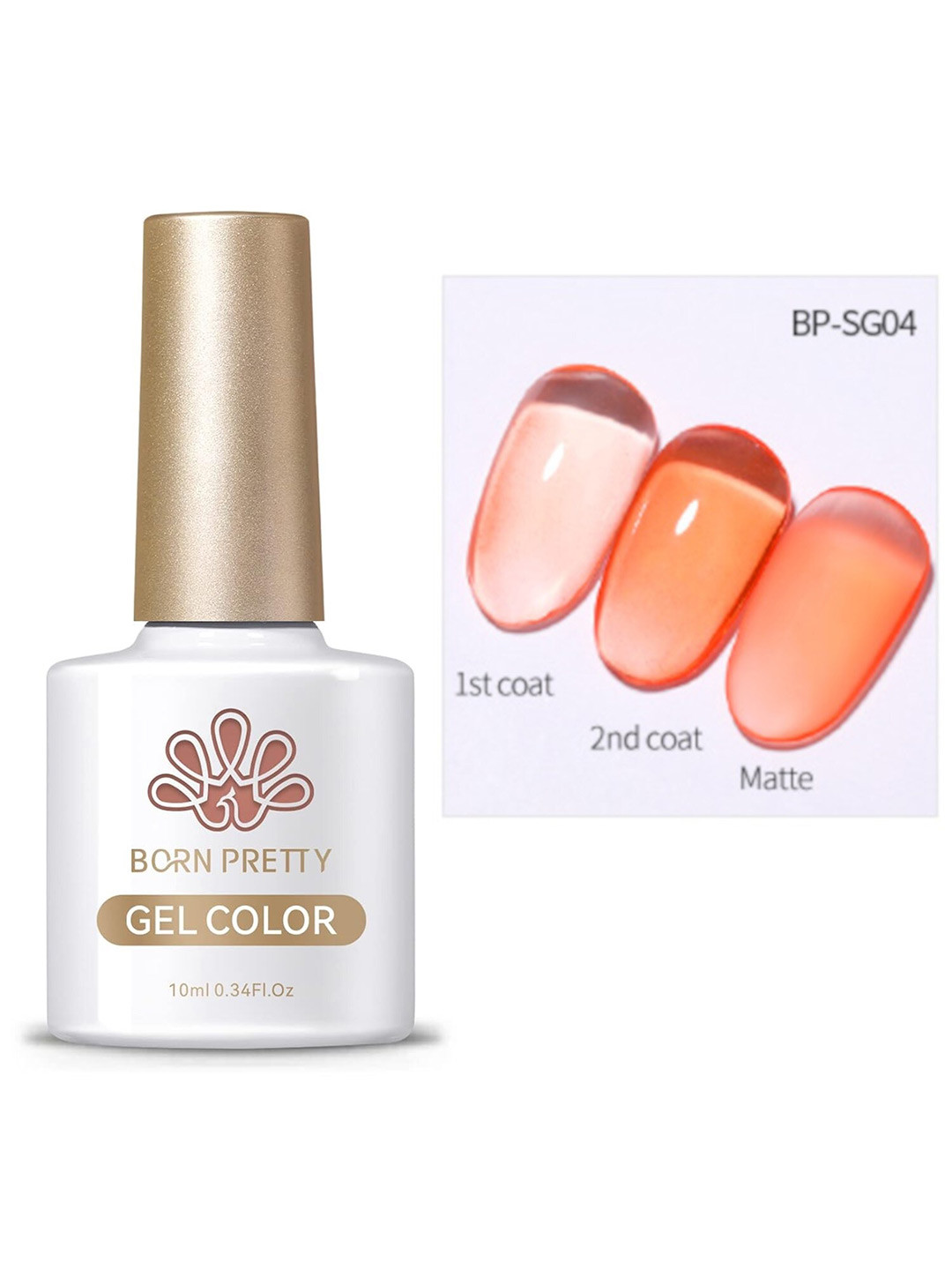 BORN PRETTY Nail Gel Spring Summer Crystal Glass Translucent Pastel Nail Polish-10ml-SG04