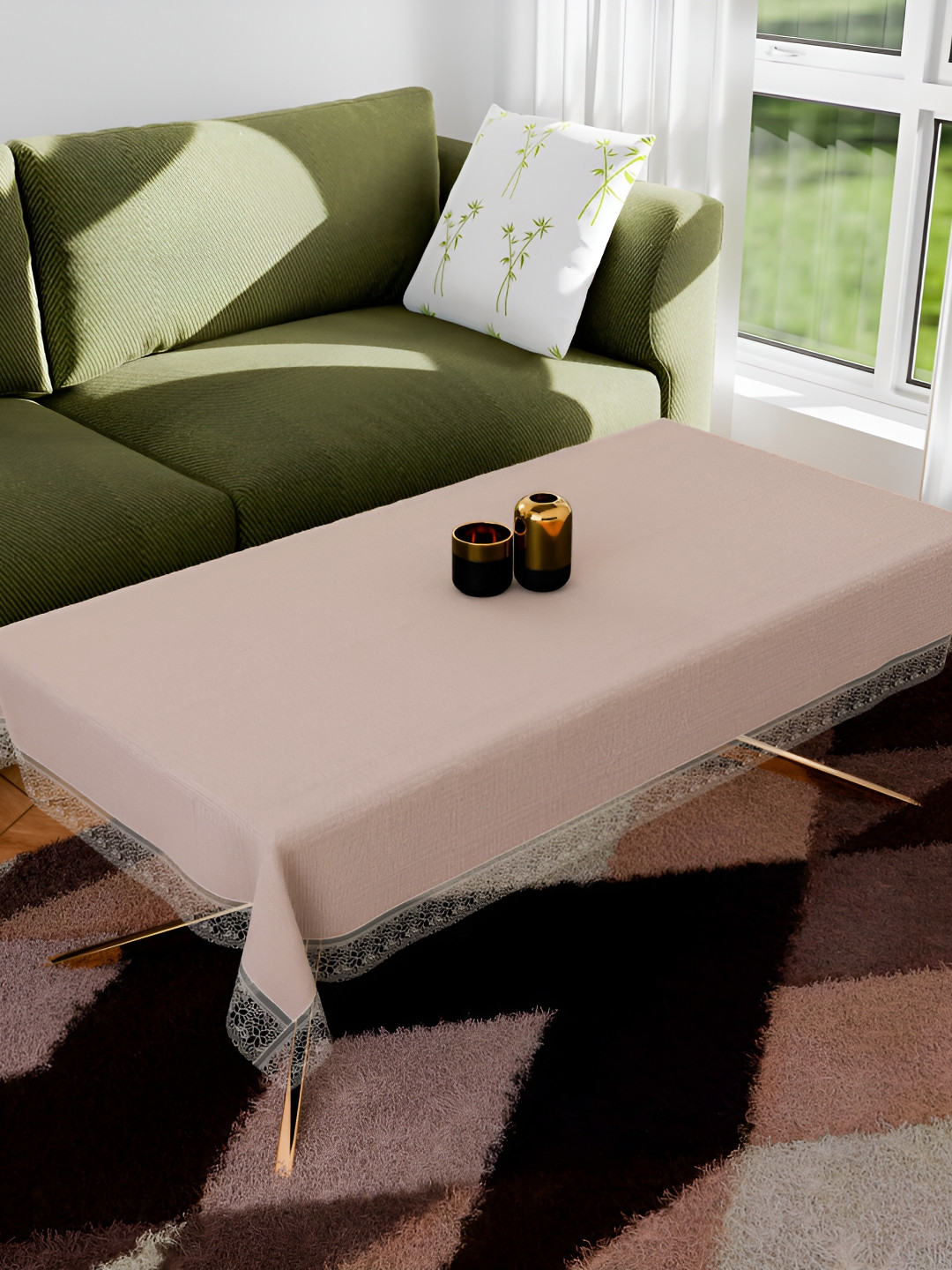 Kuber Industries Beige Waterproof 4-Seater Table Cover