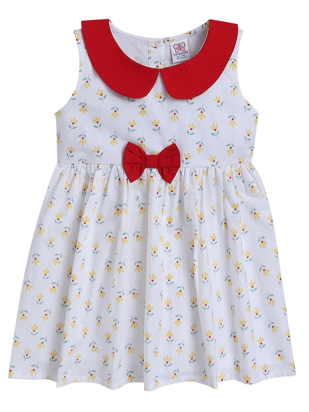mama & bebe Infant Floral Printed Peter Pan Collar Fit & Flare Dress