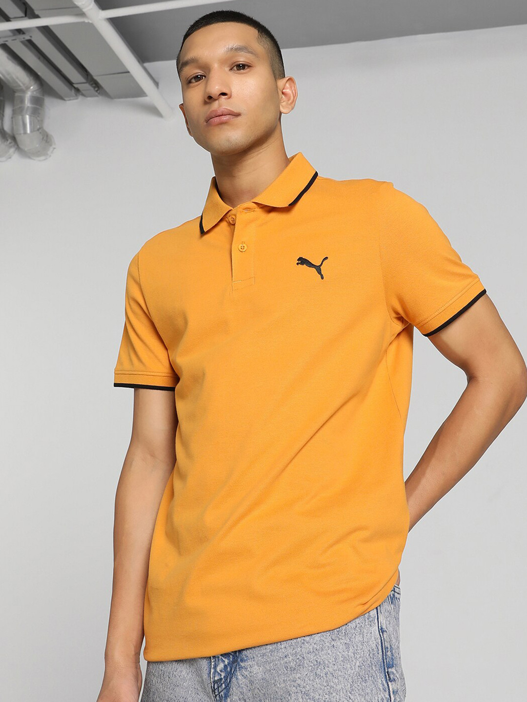 Puma Men Collar Tripping Cotton Slim Fit Polo Tshirt