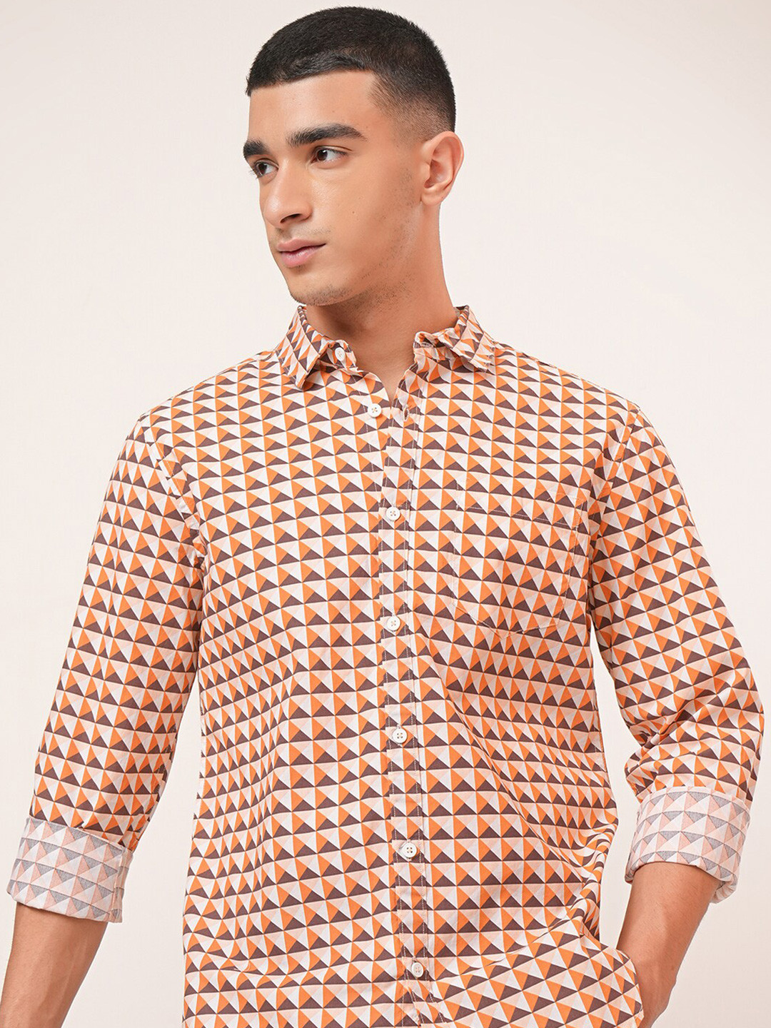 Highlander Men Collar Full Sleeve Printed Slim Fit Shirt